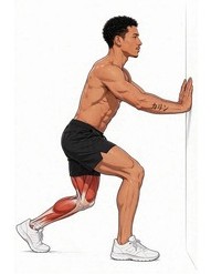 Illustration of the Wall Calf Stretch